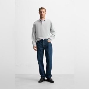 Zara pique textured polo shirt